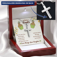 Cross Necklace For Mother Customize Engraved Cross Necklace