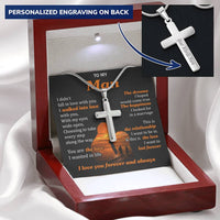 For Your Man - Walk Into Love 1 - Cross Customize Engraved Cross Necklace