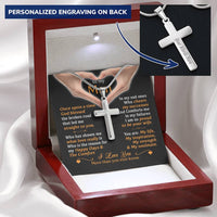 For Your Man - What Love Really Is - Cross Customize Engraved Cross Necklace