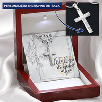 Dad To Son Gifts - Let All You Do Be Done In Love Customize Engraved Cross Necklace