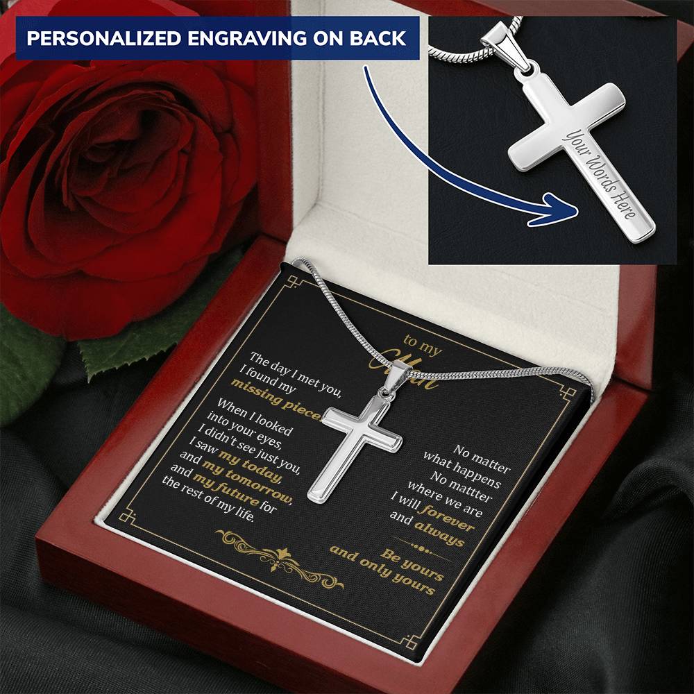 For Your Man - Always & Forever - Cross Customize Engraved Cross Necklace