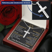 For Your Man - The Moment We Met - Cross Customize Engraved Cross Necklace
