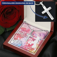 Christian Cross Necklace Personalize Cross Silver Necklace Scripture Verse Customize Engraved Cross Necklace