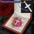 Cross Necklace - Engravable - Red Rose Message Card Customize Engraved Cross Necklace