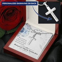 Christian Sister  Customize Cross Customize Engraved Cross Necklace