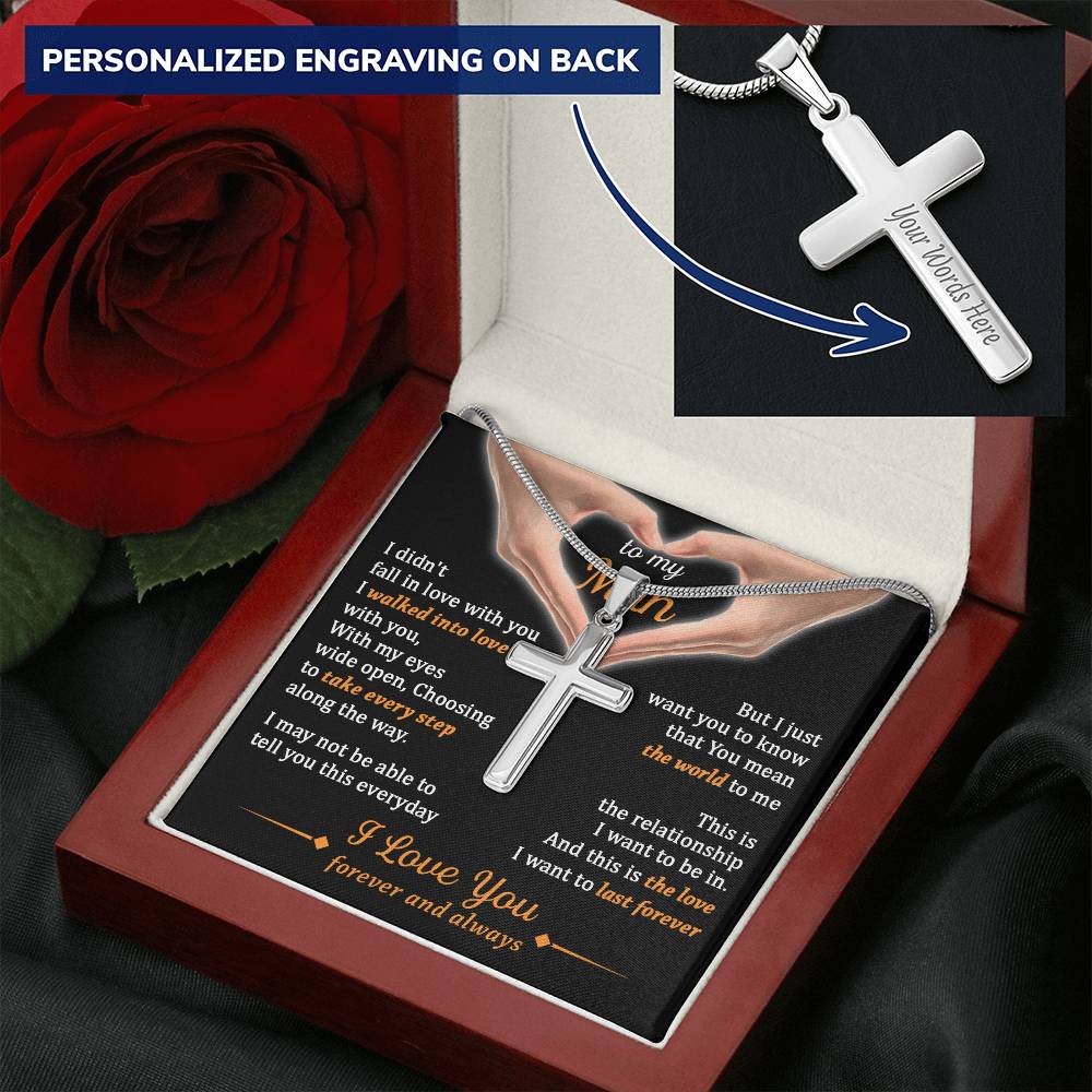 For Your Man - Tell You Everyday - Cross Customize Engraved Cross Necklace