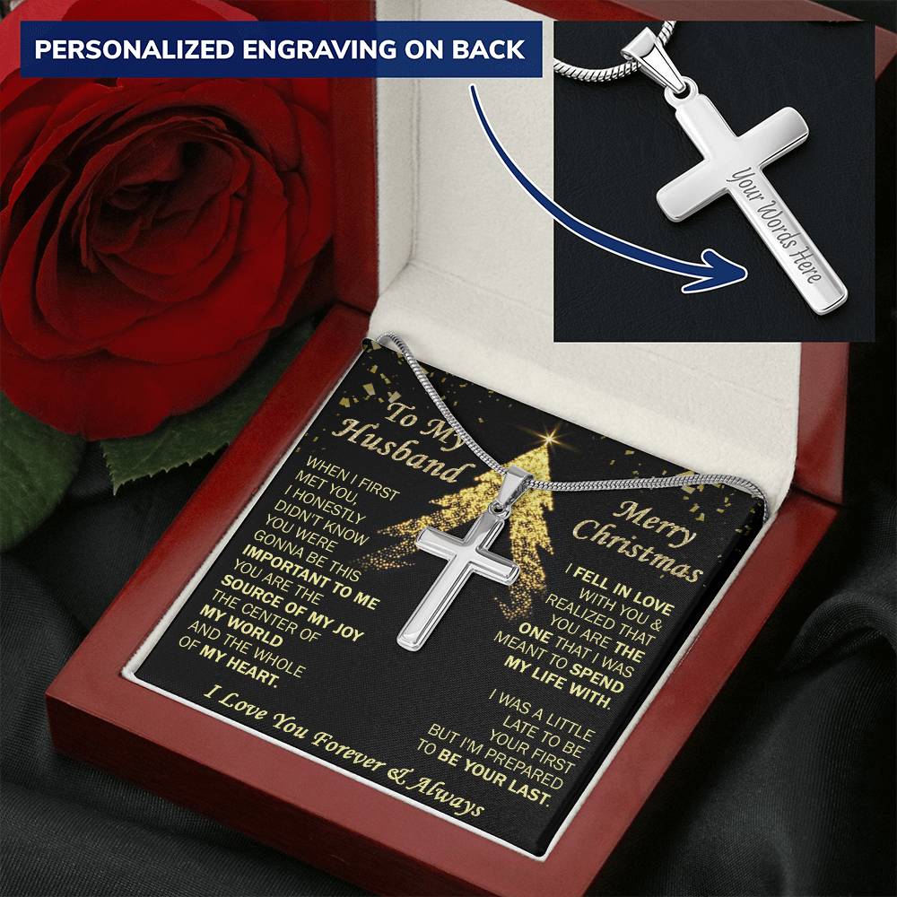 Gift For Husband - Realize - Cross Customize Engraved Cross Necklace