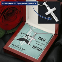 Dad Gift From Daughter Dad Birthday Gift From Daughter  Cross Necklace For Dad. 2 Customize Engraved Cross Necklace
