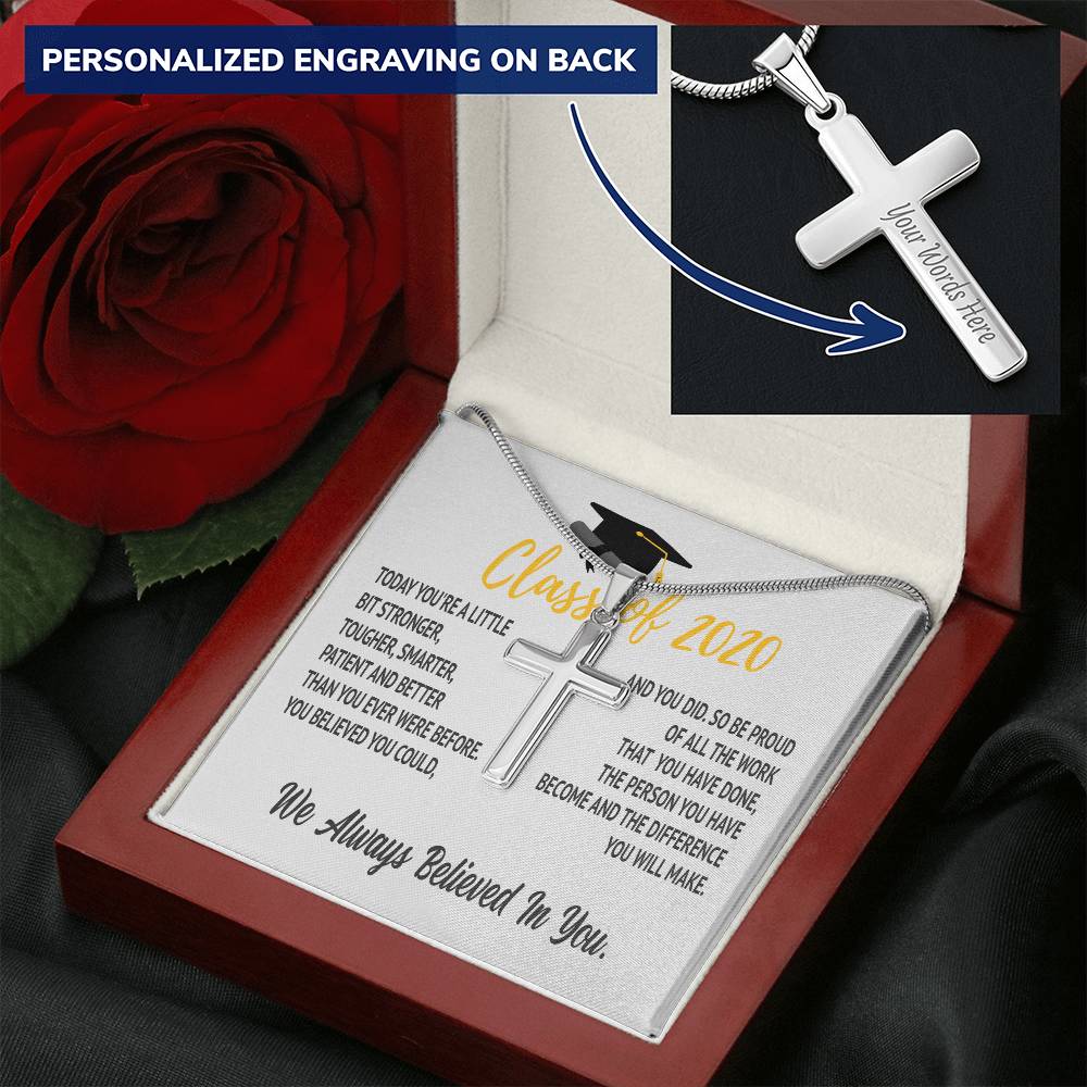 Class Of 2020 - Difference - Necklace Customize Engraved Cross Necklace