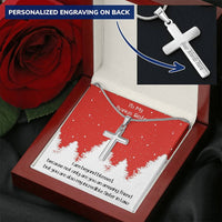 Bonus Sister Cross Necklace Christmas Gift Customize Engraved Cross Necklace