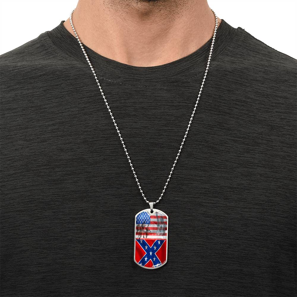 Proud Conderate American - Army Tag Necklace, Dog Tag Necklace