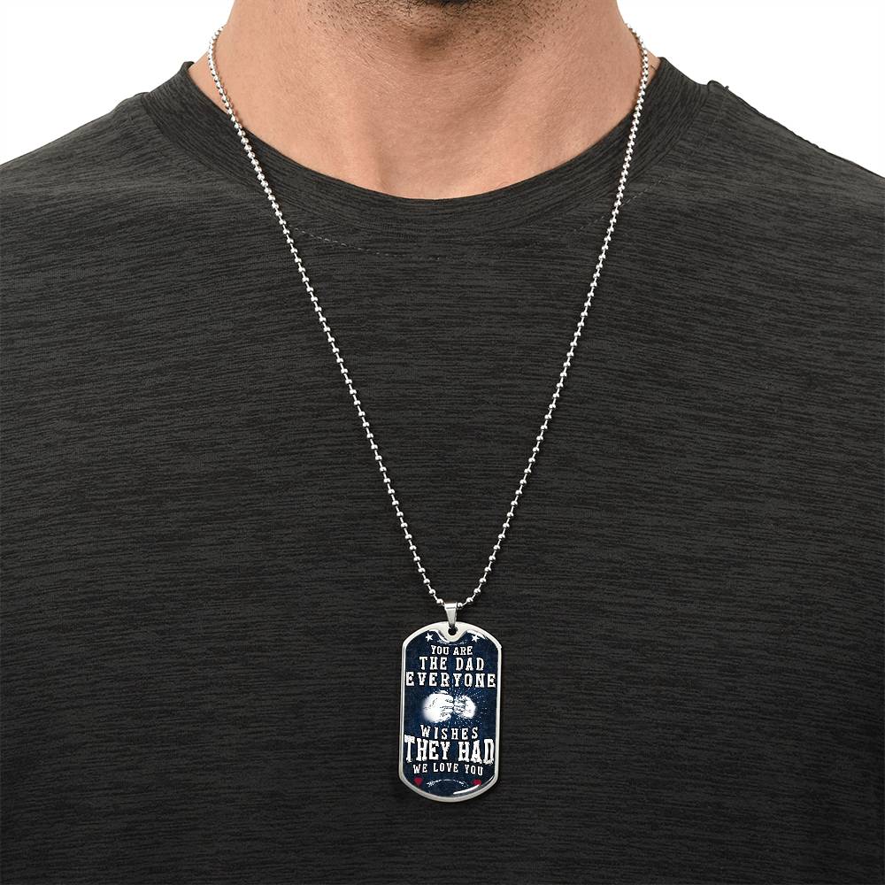 Fathers Day Necklace From Daughter, Son, Wife - Father's Day Necklace With Names - Dad Necklace For Fathers Day - Army Tag Necklace, Dog Tag Necklace