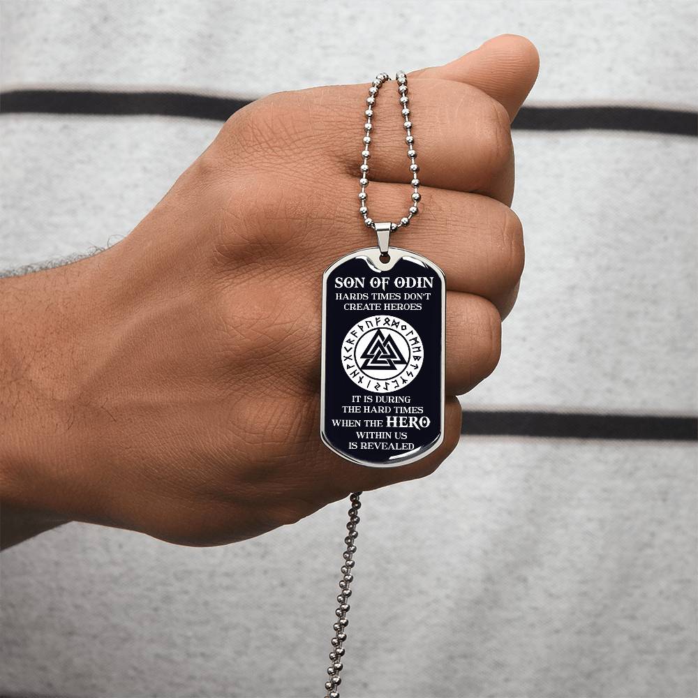 Son Of Odin Dogtag - Army Tag Necklace, Dog Tag Necklace