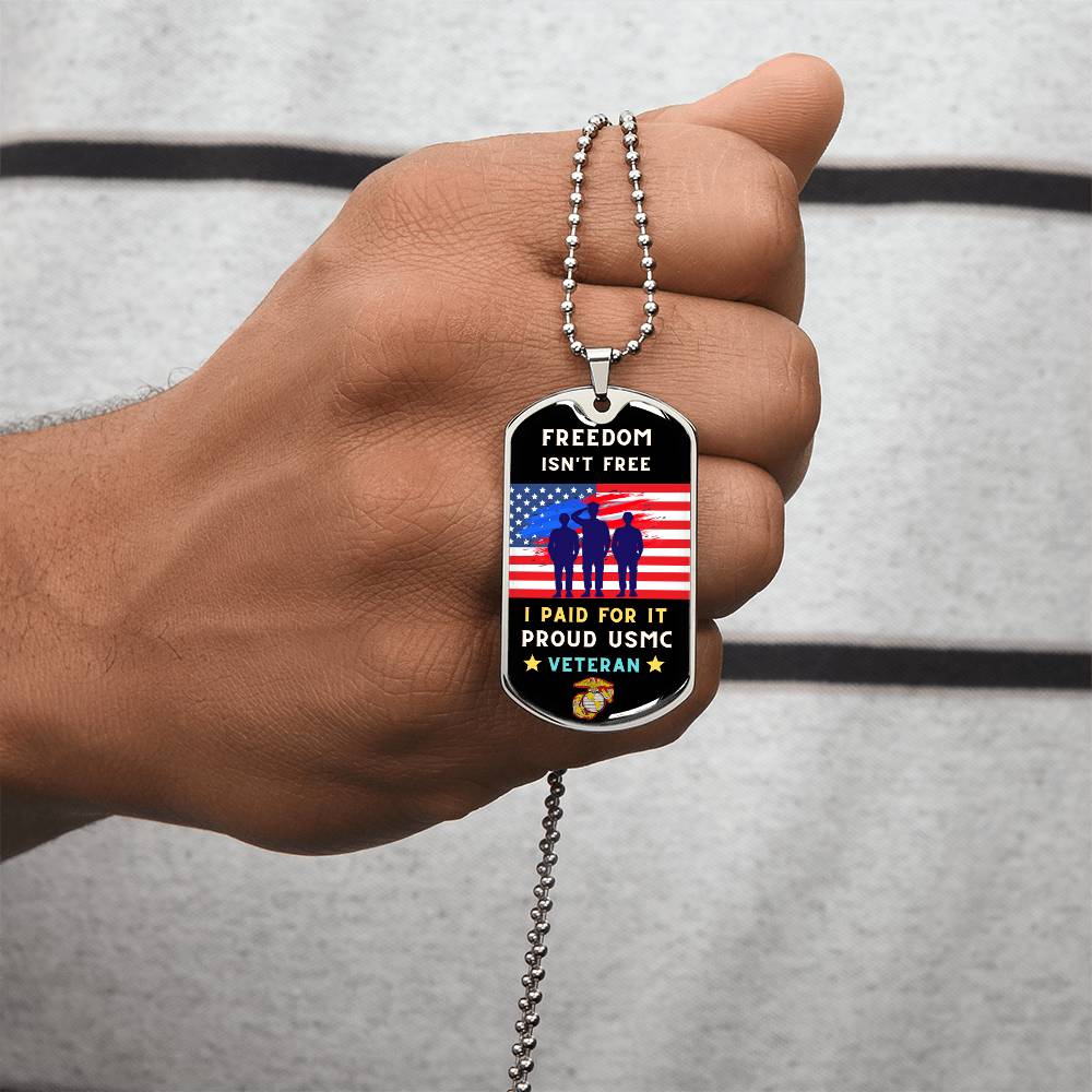 Marine Dog Tag - Army Tag Necklace, Dog Tag Necklace