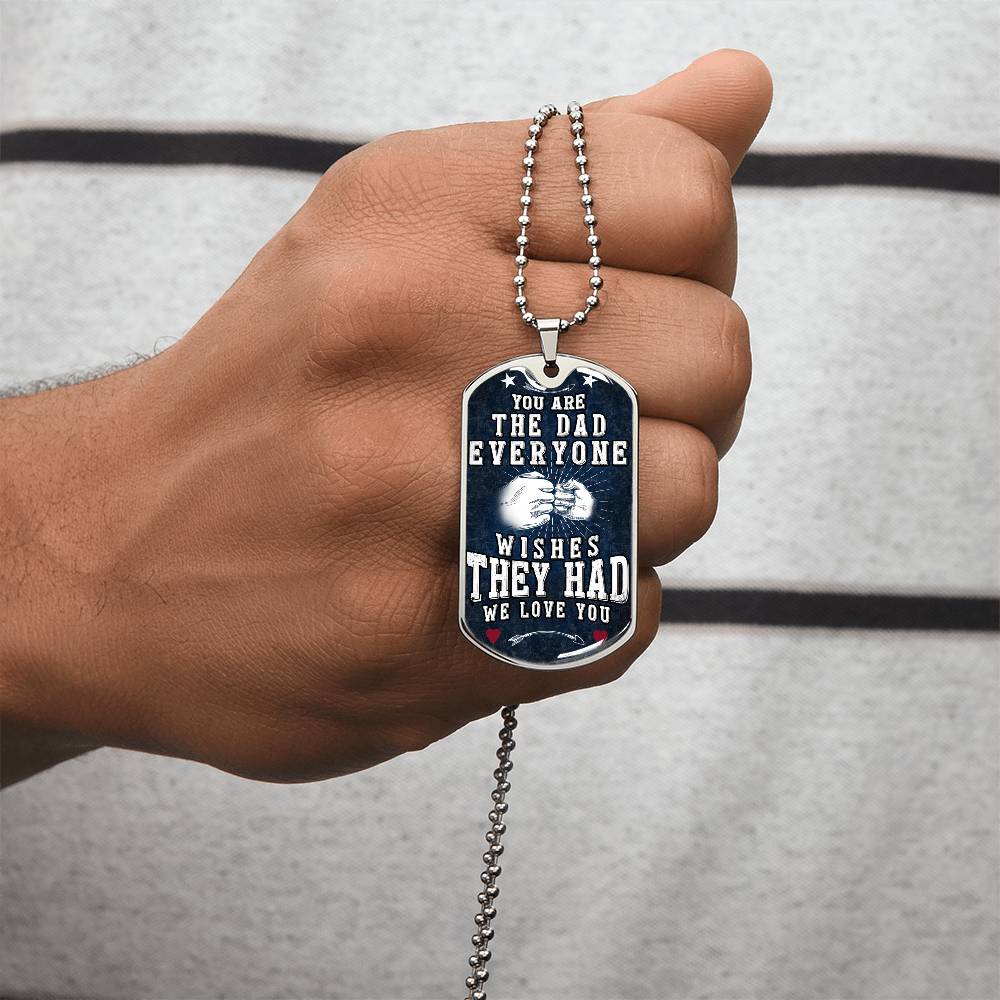 Fathers Day Necklace From Daughter, Son, Wife - Father's Day Necklace With Names - Dad Necklace For Fathers Day - Army Tag Necklace, Dog Tag Necklace