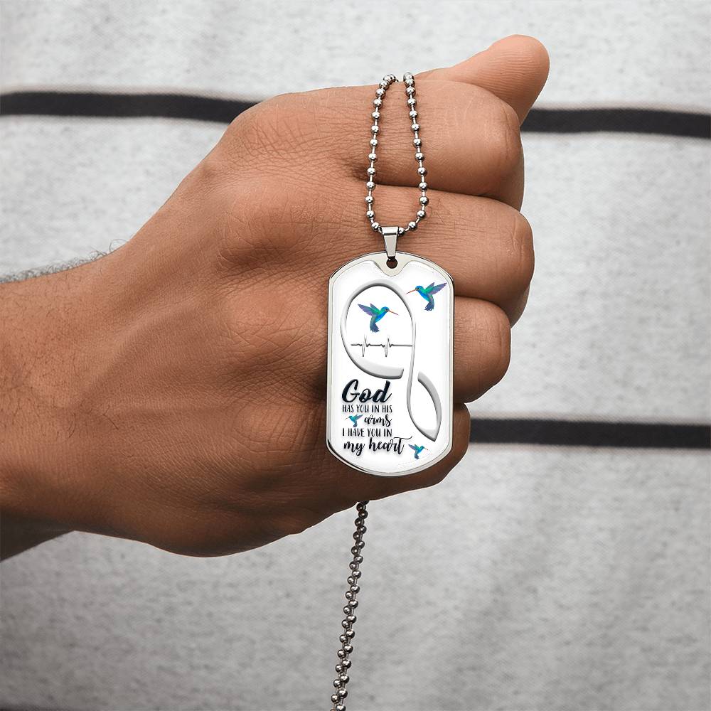 Hummingbird Necklace Mother's Day Gift, Hummingbird Jewellery, Bird Necklace, Gift For Her, Dainty Minimalist Jewellery - Army Tag Necklace, Dog Tag Necklace