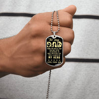 To My Dad Father's Day Gift From Son - Army Tag Necklace, Dog Tag Necklace