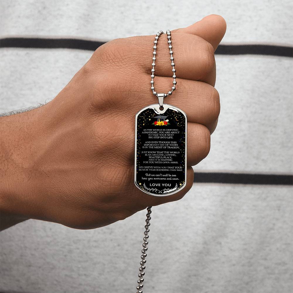 Graduate Dog Tag - Army Tag Necklace, Dog Tag Necklace