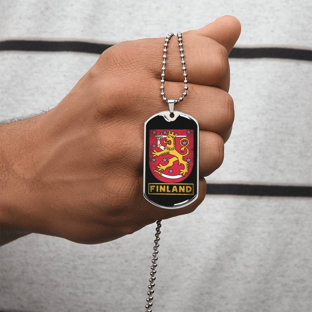 Finland Necklace - Army Tag Necklace, Dog Tag Necklace