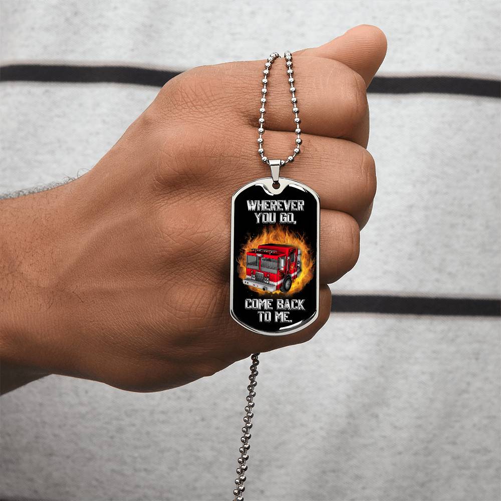 Firefighter Gift, Best Dog Tag Necklace Pendant For Fireman Dad Birthday Christmas Father's Day, Fire Safety Isaiah - Army Tag Necklace, Dog Tag Necklace