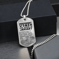 Independent Women Are Born In January Luxury Necklace With Dog Tag Silver - Army Tag Necklace, Dog Tag Necklace
