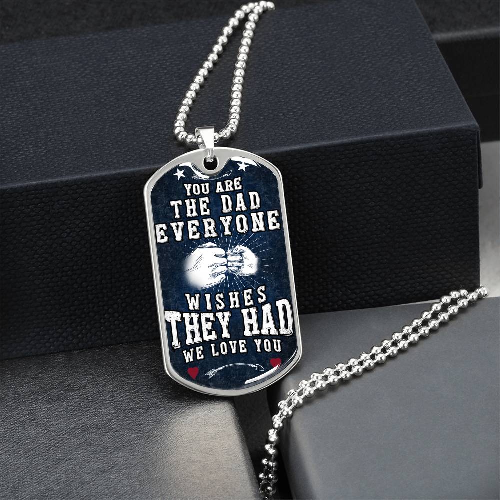 Fathers Day Necklace From Daughter, Son, Wife - Father's Day Necklace With Names - Dad Necklace For Fathers Day - Army Tag Necklace, Dog Tag Necklace