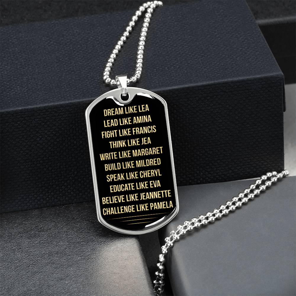 Educate Like Eva Gold - Army Tag Necklace, Dog Tag Necklace