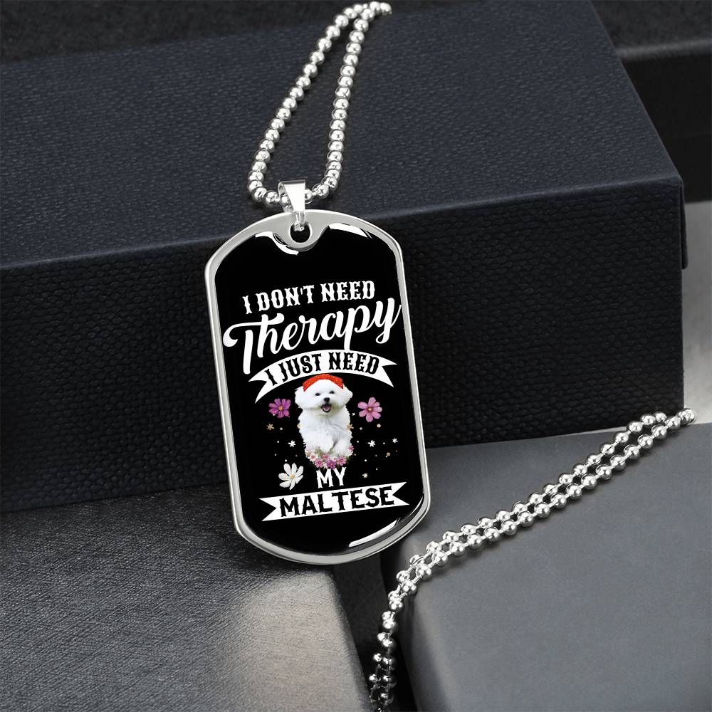 I Love Maltese - Army Tag Necklace, Dog Tag Necklace