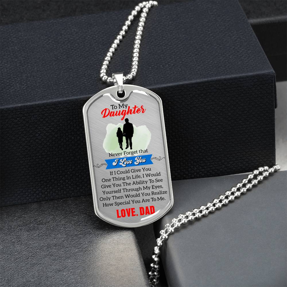 Gift For Daughter - Gift For Her - Daughter Birthday - Gift From Mom - Mother Daughter Gift - Birthday Necklace - Army Tag Necklace, Dog Tag Necklace