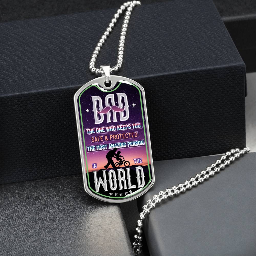 Father's Day Dog Tag Necklace - Army Tag Necklace, Dog Tag Necklace