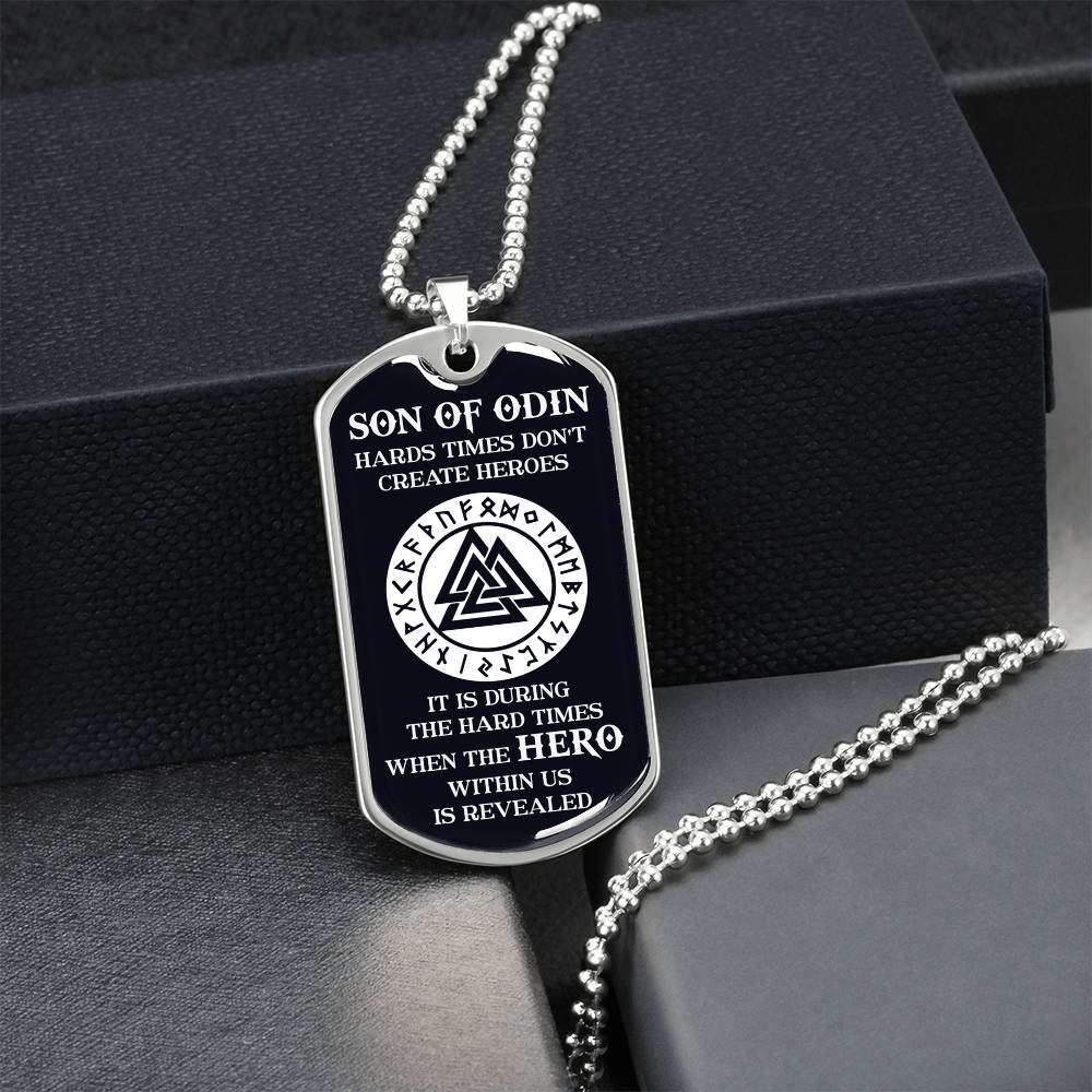 Son Of Odin Dogtag - Army Tag Necklace, Dog Tag Necklace