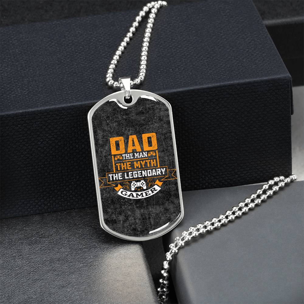 Gamer Dad - Army Tag Necklace, Dog Tag Necklace