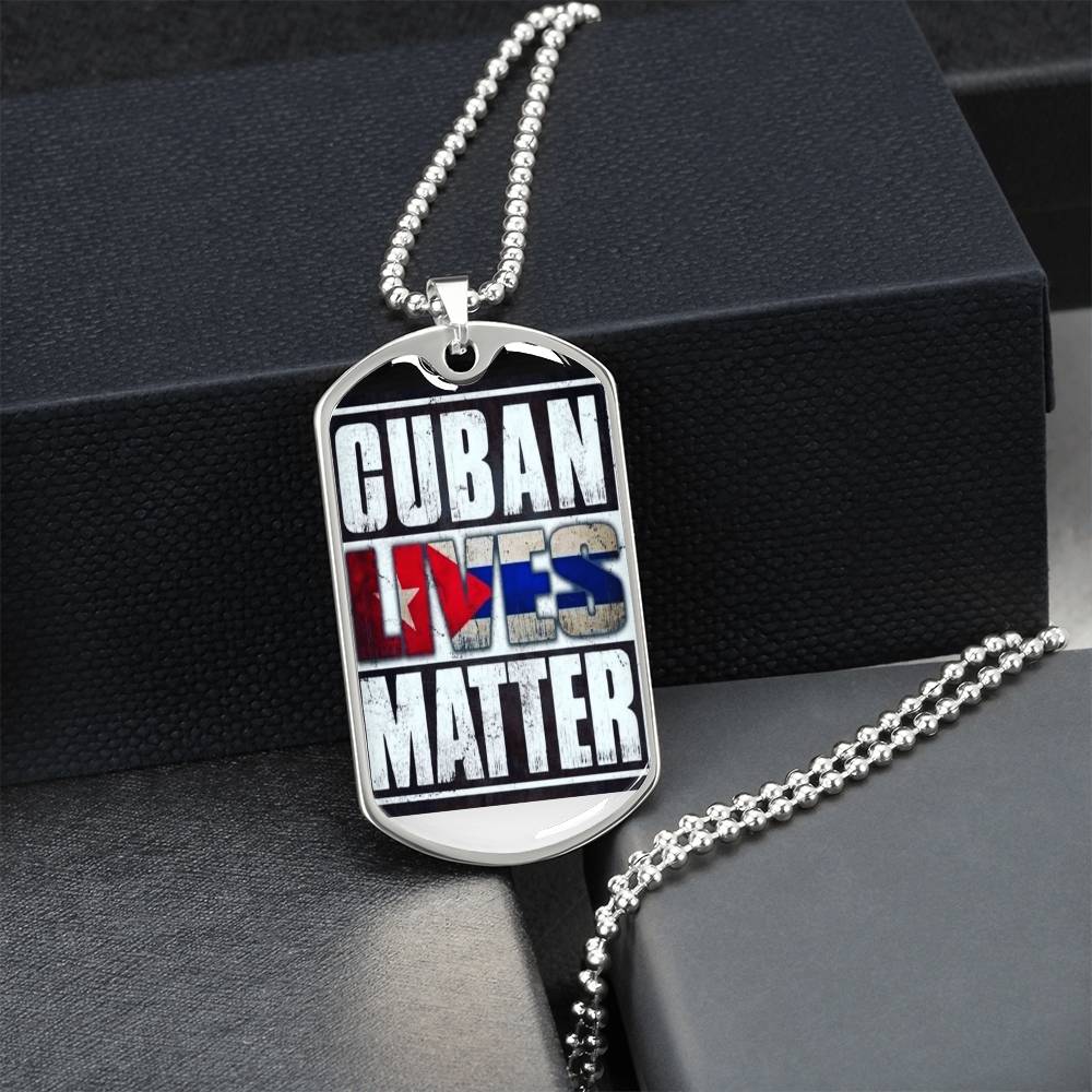 Cuban Lives Matter - Army Tag Necklace, Dog Tag Necklace