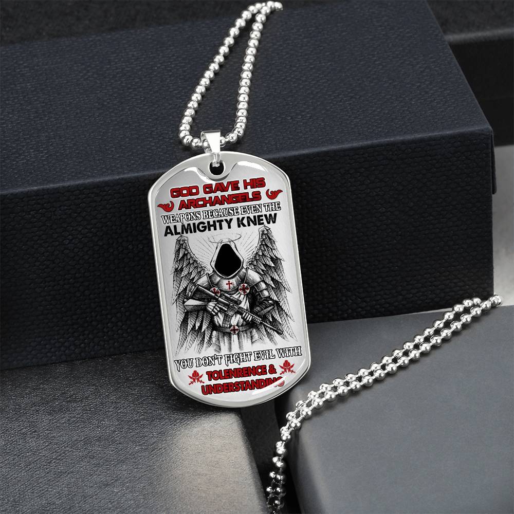 God Gave His Archangels - Luxury Military Necklace - Army Tag Necklace, Dog Tag Necklace