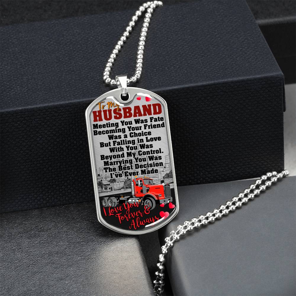 Dog Tag Necklace Gift - Driver Profession - Driver Husband Gift - Gift From Wife - Driver's Wife - Driver Jobs - Army Tag Necklace, Dog Tag Necklace