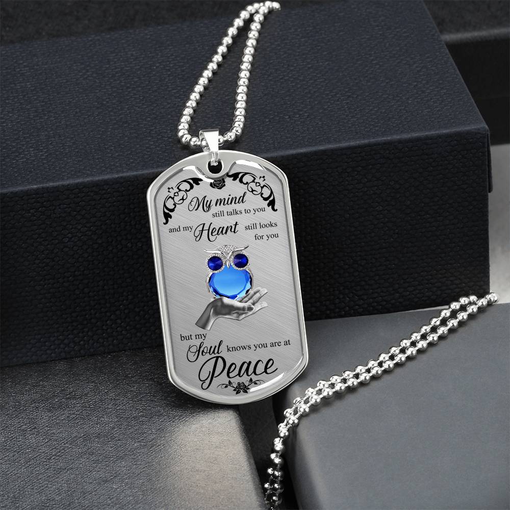 Owl On Lady Hand Luxury Dog Tag - Army Tag Necklace, Dog Tag Necklace