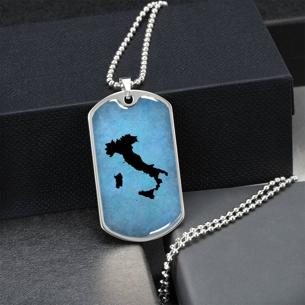 Italy Dog Tag Necklace - Army Tag Necklace, Dog Tag Necklace