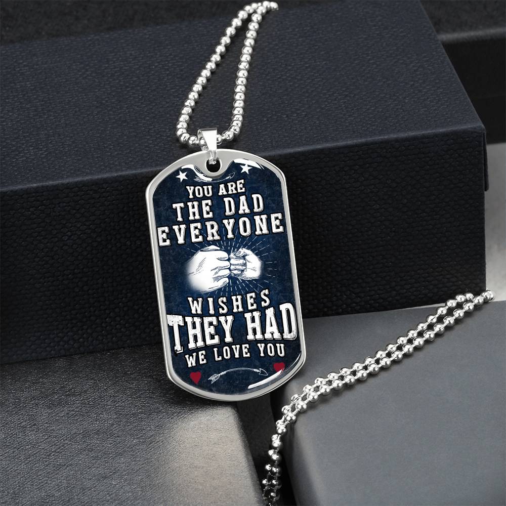 To My Dad Necklace, to My Dad, Love You My Whole Life, Dad Gift, Dad Birthday Gift, Daughter to Dad Gift, Present for Dad - Army Tag Necklace, Dog Tag Necklace