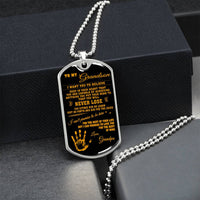 To My Grandson - Gift From Grandpa - Army Tag Necklace, Dog Tag Necklace