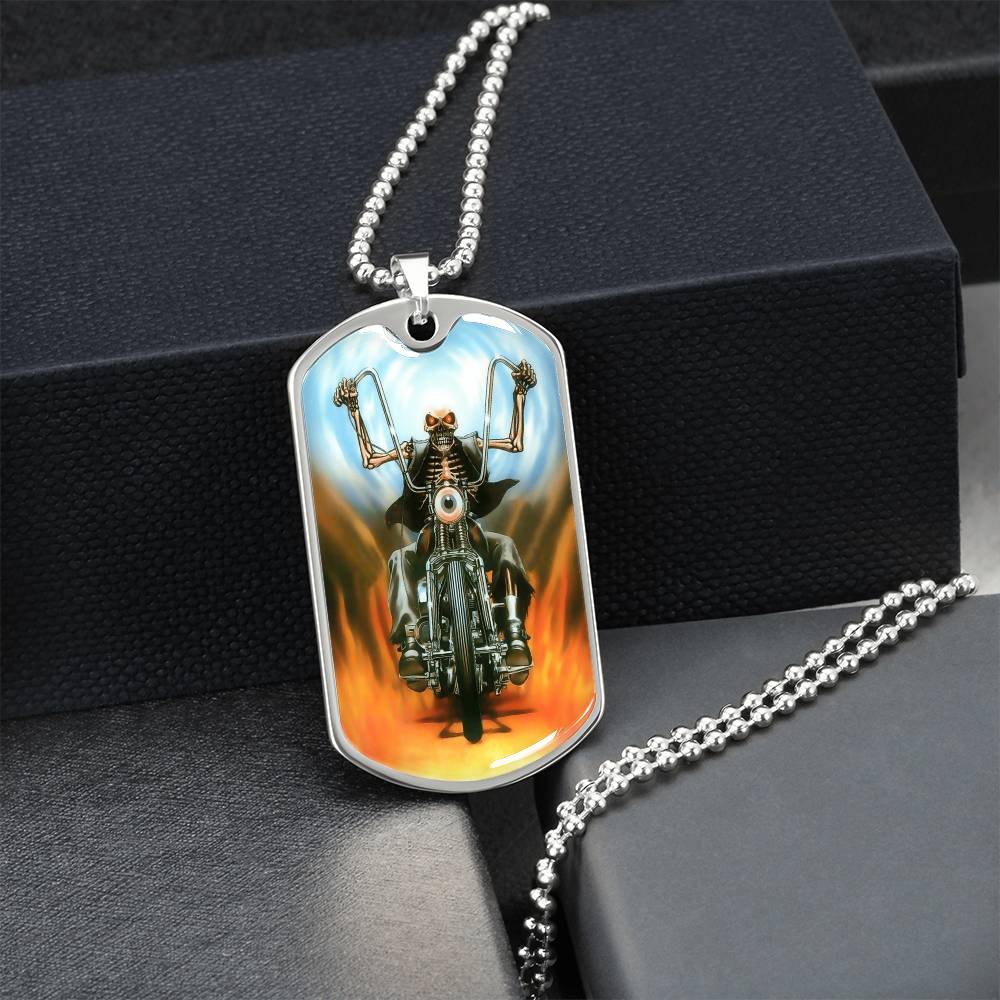 Bike Eye Funny Biker Dog-Tag Necklace - Army Tag Necklace, Dog Tag Necklace