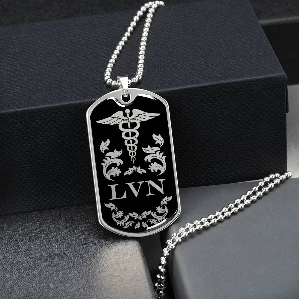 Lvn Dog Tag Necklace - Army Tag Necklace, Dog Tag Necklace