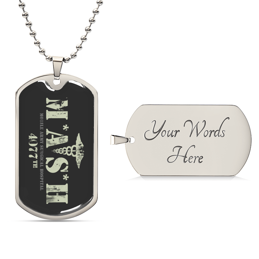 Mash Military Army Dog Tag Necklace - Army Tag Necklace, Dog Tag Necklace