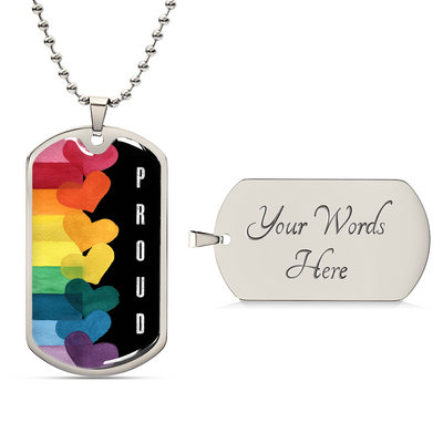 Proud To Be Me Black Dog Tag Necklace - Pride In Who I Am Dog Tag Necklace - Lgbtq Dog Tag Necklace - Born This Way - Army Tag Necklace, Dog Tag Necklace