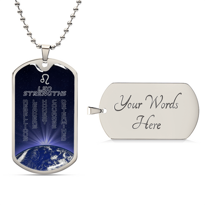 Leo Dog Personalized Tag Necklace - Army Tag Necklace, Dog Tag Necklace