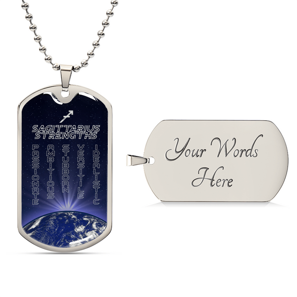 Sagittarius Personalized Dog Tag Necklace - Army Tag Necklace, Dog Tag Necklace