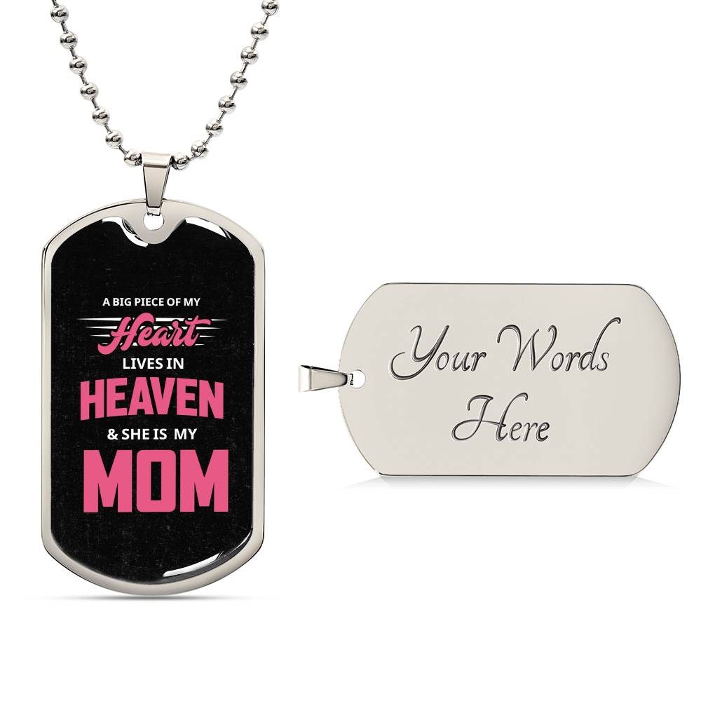 Remembering My Mom - Army Tag Necklace, Dog Tag Necklace