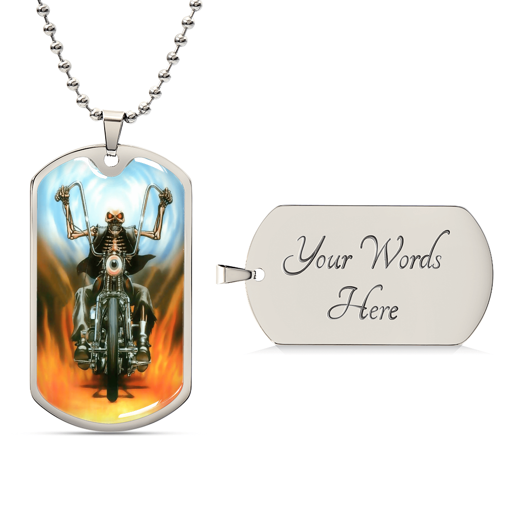 Bike Eye Funny Biker Dog-Tag Necklace - Army Tag Necklace, Dog Tag Necklace