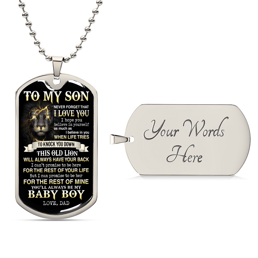 To My Son - Gift From Dad - Army Tag Necklace, Dog Tag Necklace