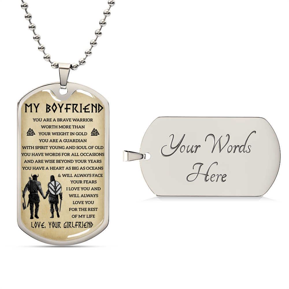 Viking Dogtag For Your Boyfriend - Army Tag Necklace, Dog Tag Necklace