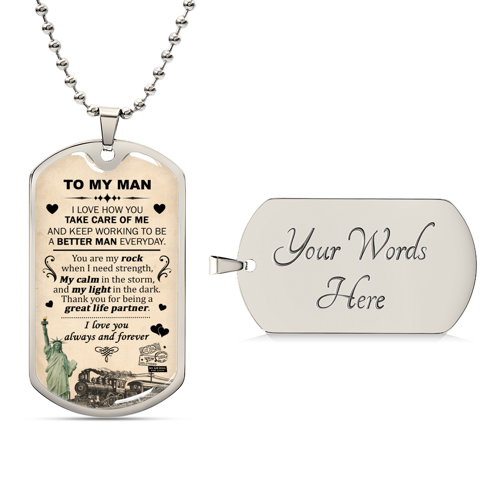 Gift For Your Man - Take Care Of Me - Dog Tag - Army Tag Necklace, Dog Tag Necklace